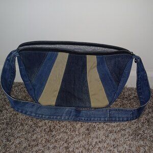 Blue Jean Denim Purse Upcycled Handmade Bag Shoulder Crafted